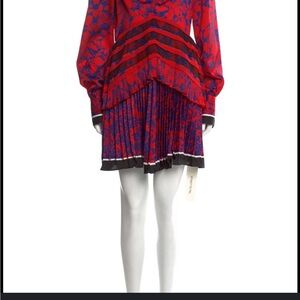 Self-Portrait Red and Blue Mini Dress